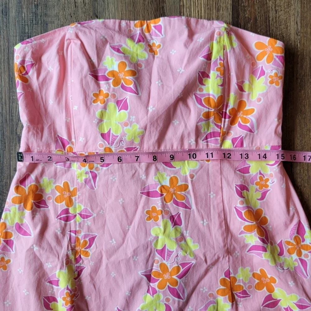 Vintage Lilly Pulitzer Sabrina Lei'd Back Floral Print Strapless Dress - Picture 9 of 11
